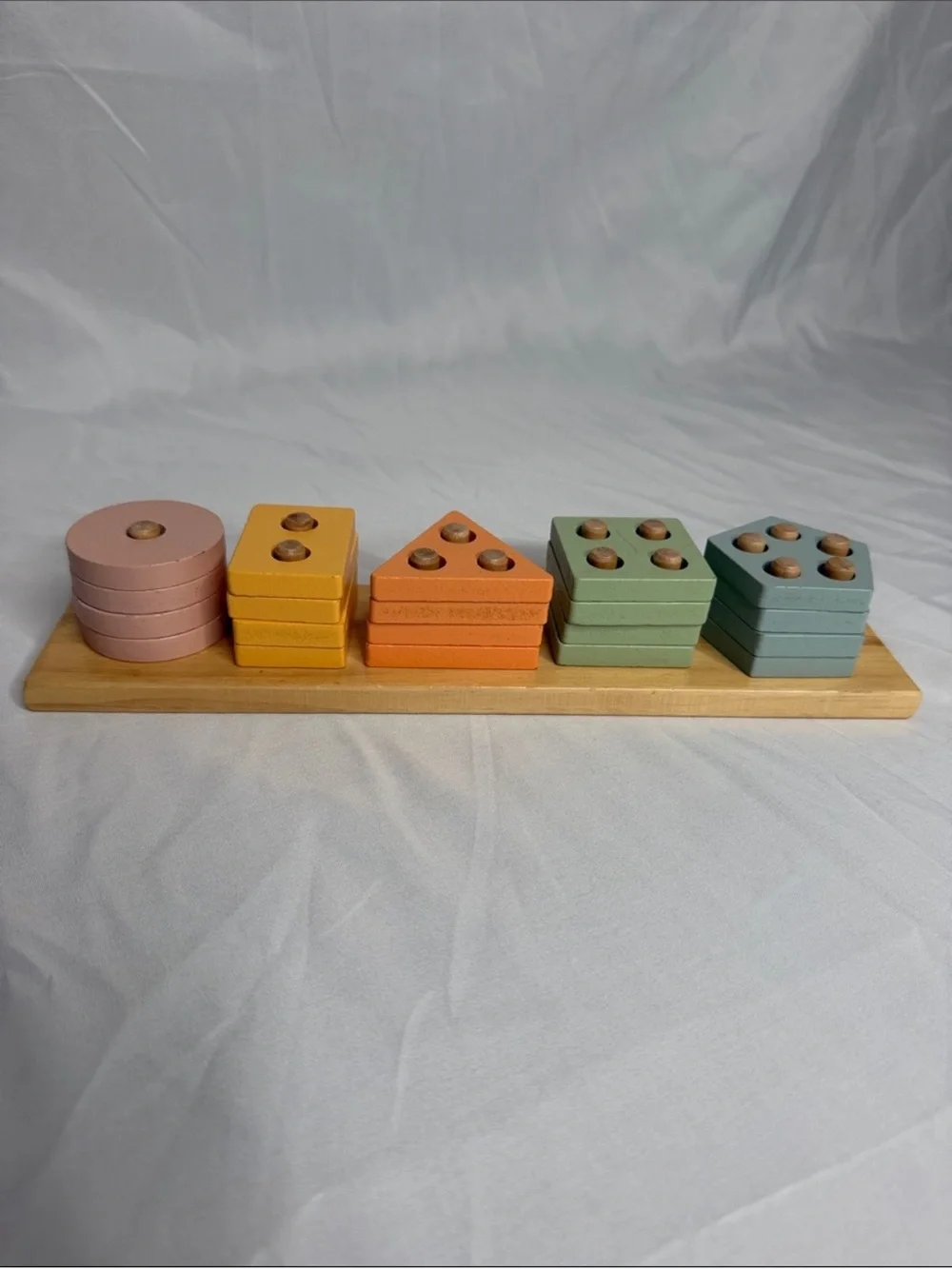 Set of 3 Wooden Sorting and Number Puzzle Set - Multi-Color. GREAT CONDITION